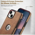 thumbnail image 4 of For Apple iPhone iPhone 14 (6.1'') 2022 Leather Case Thin Flexible Soft Grip Luxury Vgean PU Leather Cover Durable Anti-Scratch Full Phone Cases Compatible with iPhone 14 6.1", 4 of 6