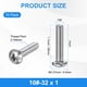 thumbnail image 3 of Uxcell 10-Pack 10-32x1 Tornillos de Máquina de Cabeza Pan de Acero Inoxidable 304 de Cabeza Cruzada Totalmente Rosca para Muebles Plateado, 3 of 7