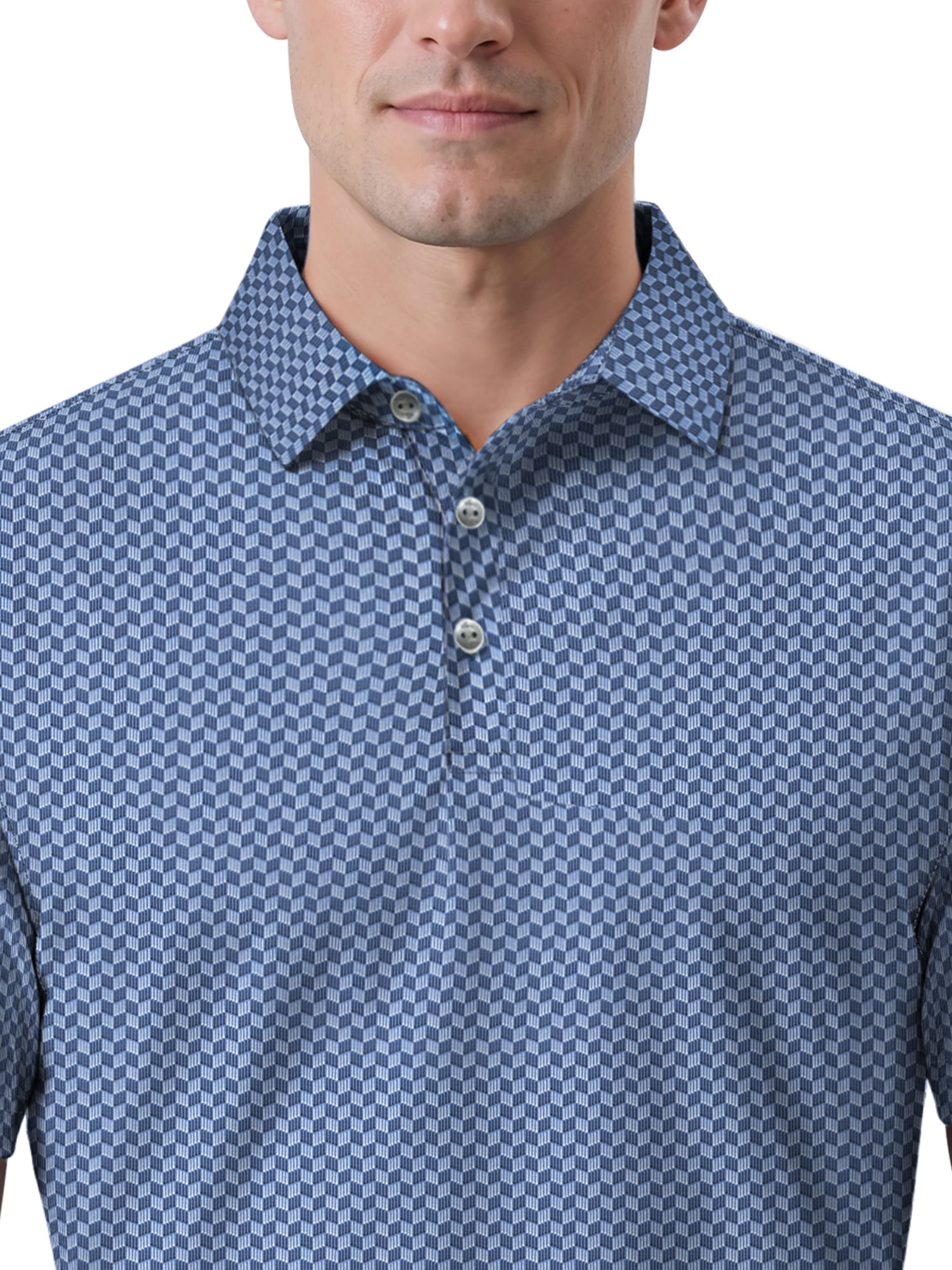 Ben Hogan Performance Men's & Big Men's Herringbone Print Short Sleeve Golf Polo Shirt, Sizes S-4XLT