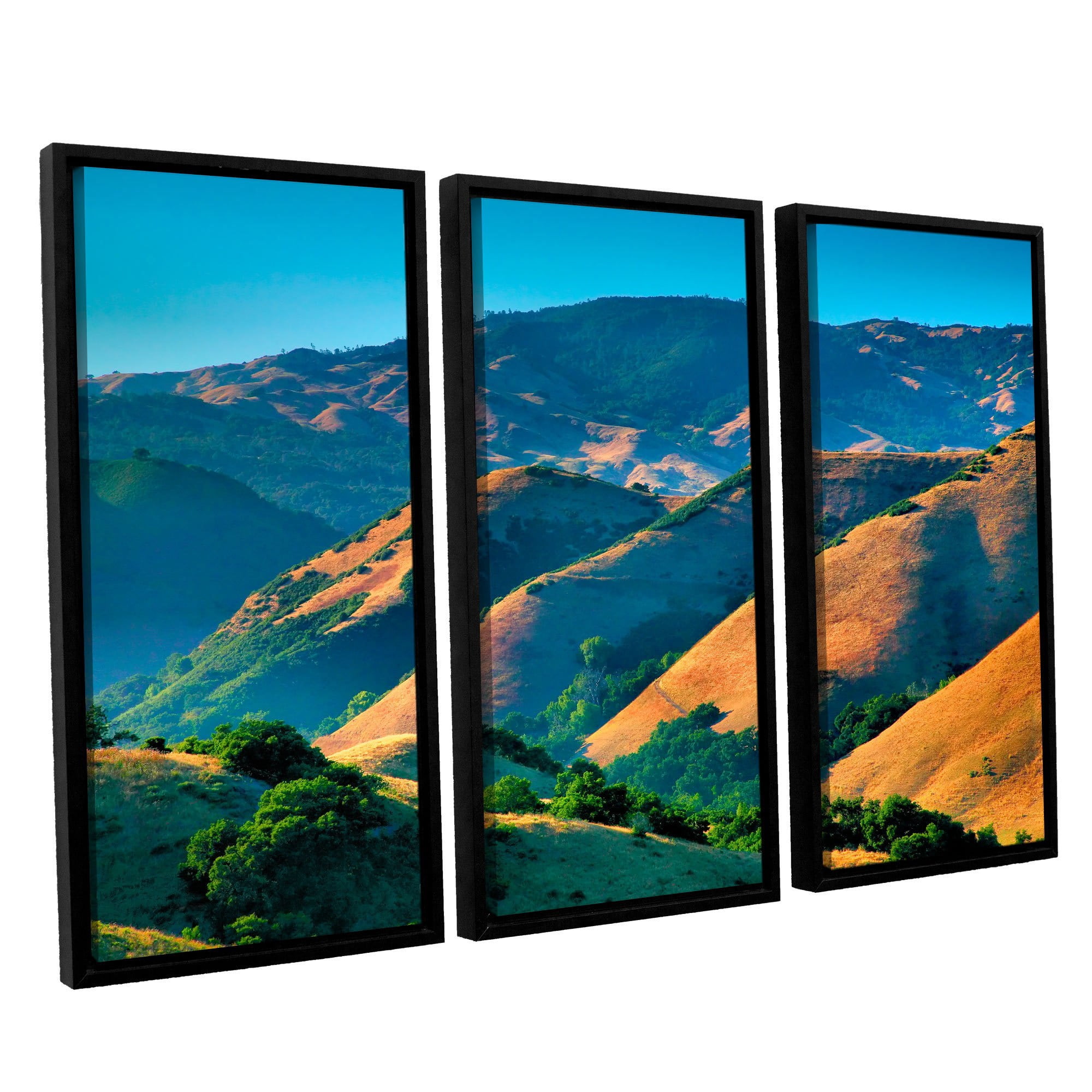 ArtWall Steve Ainsworth "Golden Hills" 3-Piece Floater-framed Canvas Set