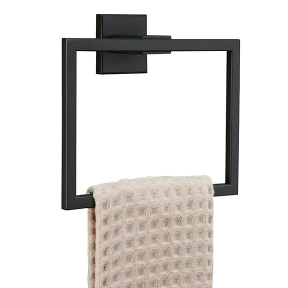 Towel Racks for Bathroom, Towel Ring - Thicken SUS 304 Stainless Steel Towel Holder, Square Modern Design Hand Towel Holder, Contemporary Hand Towel Bar - Matte Black