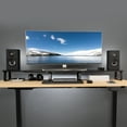 thumbnail image 3 of VIVO Black Wood 55" Wide Desktop Stand Ergonomic TV Monitor Riser Desk Organizer, 3 of 9