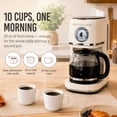 thumbnail image 4 of Nostalgia Retro Coffee Maker, 10-Cup One Button Brewing Classic Coffee Machine with Reusable Filter, Cream, 4 of 9