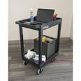 thumbnail image 2 of Offex Multipurpose 2 Shelf Rolling Plastic Utility Tub Cart - 24" x 18", Black, 2 of 2