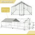 thumbnail image 3 of Thanaddo Large Metal Chicken Coop with Spire Roof, Waterproof & UV Cover for Backyard Farm (10' L x 26' W x 6.56' H), 3 of 10