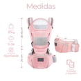 thumbnail image 3 of Canguro Porta bebe Mochila Multifuncional con asiento Color Rosa, 3 of 8