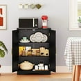 thumbnail image 3 of Auranook Floor Storage Cabinet Modern Storage Organizer w/Adjustable Shelves &2 Doors, 3 of 9