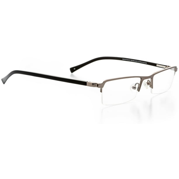 Optical Eyewear Rectangle Shape, Metal Half Rim Frame Prescription