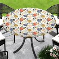 thumbnail image 1 of Shiyou-nappe Ronde Extensible Ajustée avec Élastique Spandex Housse Ronde Lavable Protecteur de Table à Manger pour Intérieur Extérieur, 1 of 4