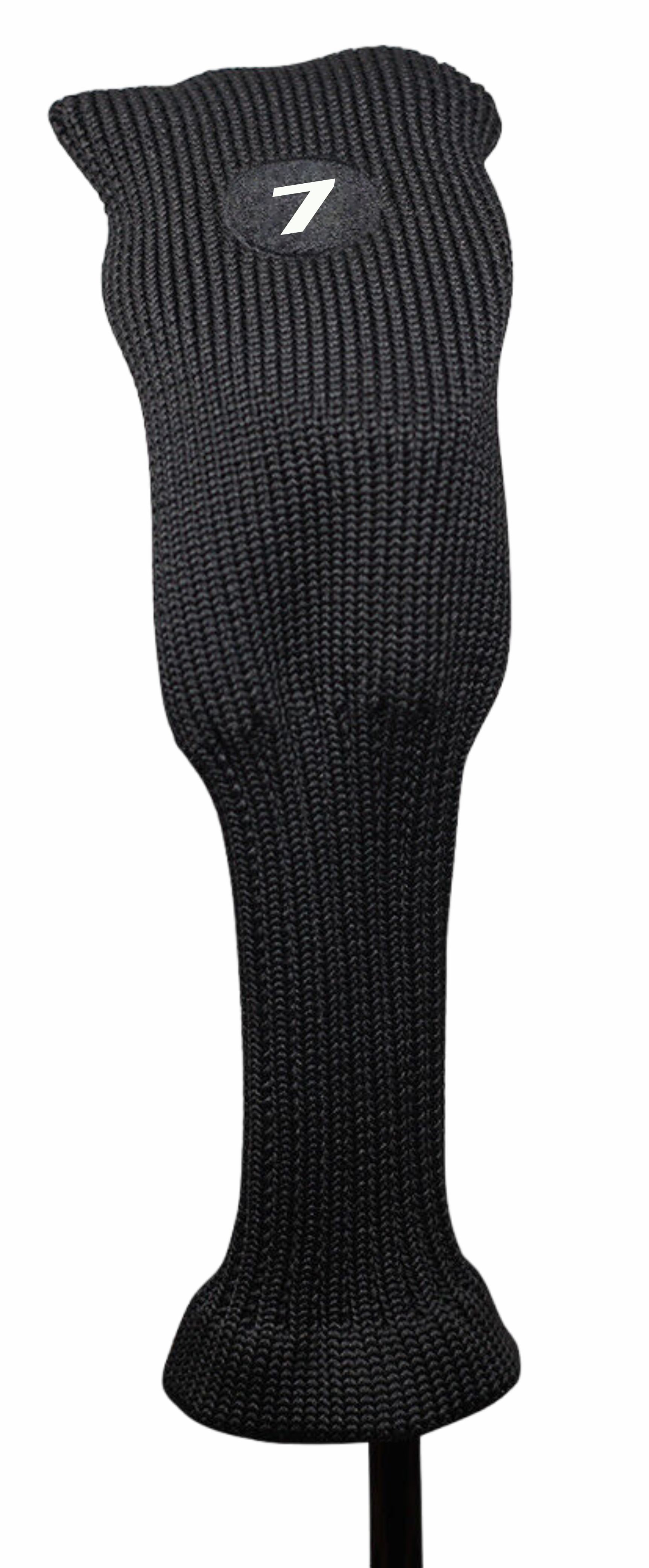 Majek All Hybrid Head Cover Golf Club Black Sleek Tight Fit Headcover Set 7-PW Acrylic Head Covers 7 8 9 PW Easy to See Large White Embroidered Numbers