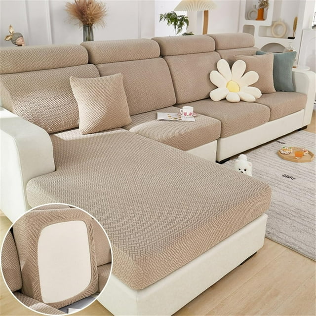 Magic Sofa Covers, Universal Soothing Home Sofa Covers, Washable Stretch Sofa Couch Cushion Covers (Coffee, Pillowcase S)
