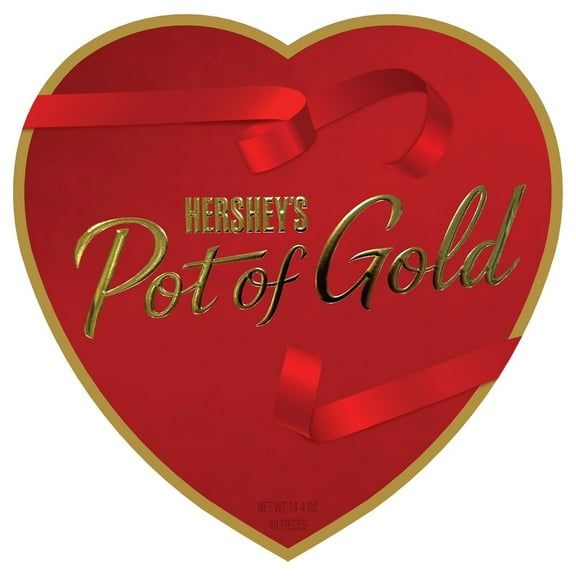 HERSHEY'S Pot of Gold Ribbon Valentine Heart, 14.4 oz.