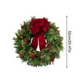 thumbnail image 3 of Pre-Lit Artificial Christmas Wreath,Artificial Christmas Garland For Front Door With Red Bow,Cones,Red Berries,LED Lights For Christmas Decor, 3 of 5