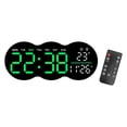 thumbnail image 4 of Reloj de pared digital LED con alarma electrónica, pantalla y luz nocturna, versátil pantalla verde, 4 of 9