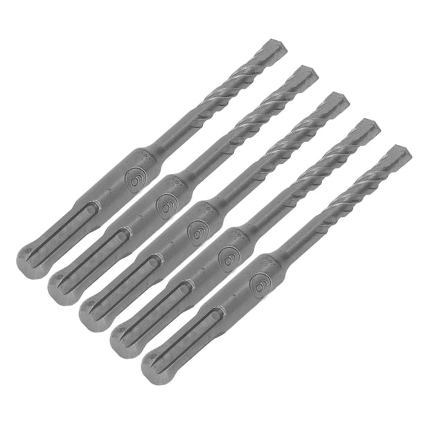 Broca de impacto, 5 piezas de taladro de martillo perforador, kit de broca de impacto, broca con punta de carburo, rendimiento finamente ajustado
