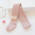 thumbnail image 2 of SGFCWSX Pantyhose for Girls Winter Cable Knit Leggings with Bow Kids Fleece Lined Warm Tights Pink Size 6 Years, 2 of 6
