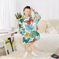 thumbnail image 6 of joogoo Wearable Blanket Hoodie for Butterfly Palm Leaves Flannel Sherpa Pocket 3-14 YR S, 6 of 7