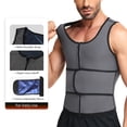 thumbnail image 4 of LALAMELON Sauna Vest for Men Waist Trainer Vest with Zipper Workout Sauna Suit with Adjustable Waist Trimmer Belt, 4 of 6