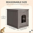 thumbnail image 4 of Cat Litter Box Enclosure, Hidden Litter Box with Openable Front Door, Outdoor Cat House Weatherproof, Side Table, Easy to Clean and Assembly, Dark Gray, 4 of 6