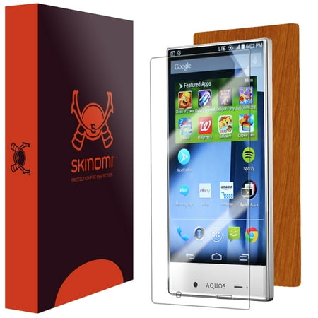 Skinomi TechSkin - Light Wood Skin & Screen Protector for Sharp Aquos Crystal