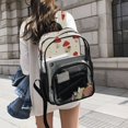 thumbnail image 6 of PVC Transparent Backpacks Clear Backpack for Travel and Outings Cute Mushroom Pattern with Daisies, 6 of 7