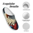 thumbnail image 5 of Picia Surreal Bald Eagle Gentleman for Women's Lamb-hug Comfy Fleece House Slippers Memory Foam, Slip-on House Shoes Indoor Outdoor-37/38, 5 of 7