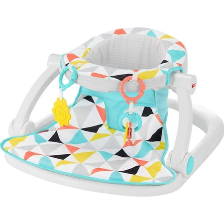 Fisher-Price Sit-Me-Up Floor Seat Portable Baby Chair with Clacker and Teether Toys, Windmill