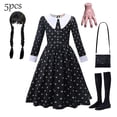 thumbnail image 4 of Disfraz de Halloween de Wednesdy Merlina Adams para niña, vestido de tul elegante para fiesta de Carnaval, traje gótico, Vestidos para niños, 4 of 4
