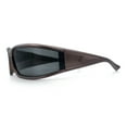 thumbnail image 6 of Womens Trendy Curved Wrap Around Rectangle Thick Temple Plastic Sunglasses Brown - Black, 6 of 8