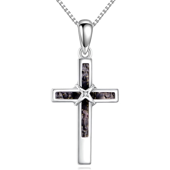 Cross Pendant Necklace for Men Women 925 Sterling Silver Cross with Gemstone Jewelry Gifts