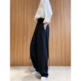 thumbnail image 2 of Pantalones de traje de velcro con diseño de cintura alta de lujo para mujer, pantalones holgados de pierna ancha y piso con tapeta inclinada para primavera y otoño 195, 2 of 5