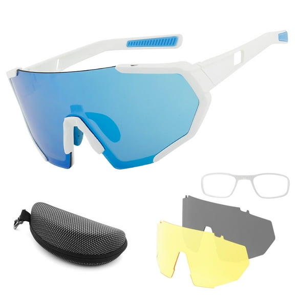 Labymos Cycling Glasses with 2 Interchangeable Lenses UV400 Sports Sunglasses MTB Road Bike Glasses for Men Women Running Driving Fishing Baseball