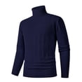 thumbnail image 4 of Men Turtleneck Cable Knit Sweater Long Sleeve Pullover Classic Fit Solid Color Top, 4 of 7