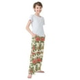 thumbnail image 3 of FORMRS Boys Pajama Pants with Pockets Size 6-8Y Kids Lounge Sleep Bottoms, Retro Christmas Holly, 3 of 8