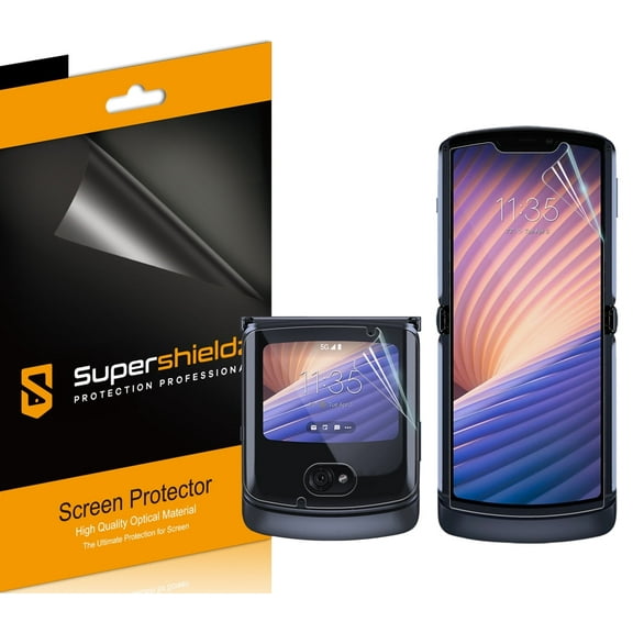 (2 Pack) Supershieldz Designed for Motorola Razr 5G (2nd Gen) (2 Main   2 Front ) Screen Protector, High Definition Clear Shield (TPU)