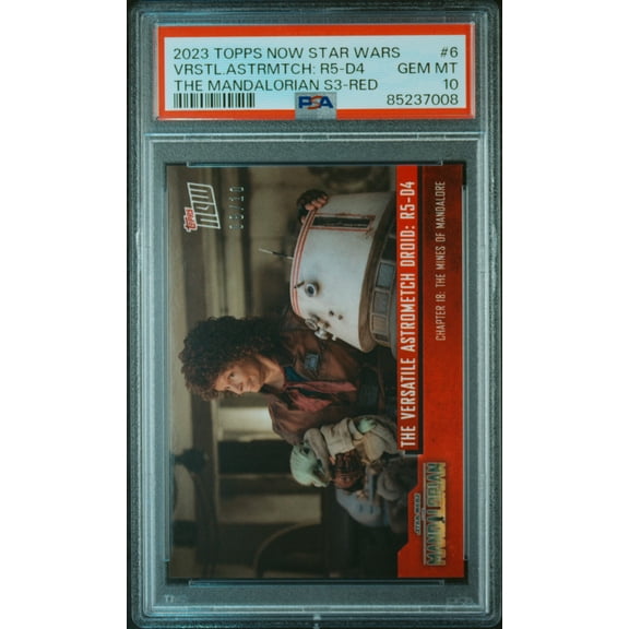 Graded 2023 Topps Now Star Wars The Mandalorian Season 3 Vrstl. Astrmtch: R5-D4 #6 PSA 10