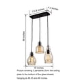thumbnail image 5 of The Lighting Store Mariana 3-Light Cognac Glass Cluster Pendant in Antique Black Finish, 5 of 5