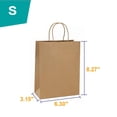 thumbnail image 4 of FungLam Brown Paper Shopping Kraft Retail Gift Merchandise Bags with Handles (50 Pack), 4 of 7