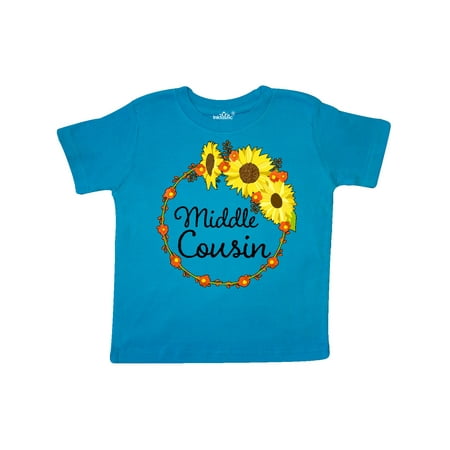 

Inktastic Middle Cousin Sunflower Wreath Gift Toddler Boy or Toddler Girl T-Shirt