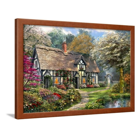 Victorian Cottage Gardens - Victorian Garden Cottage Framed Print Wall Art By Dominic Davison