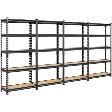 

Topeakmart 4PCS 5-Tier Adjustable Storage Shelves with Steel Frame for Garage Black