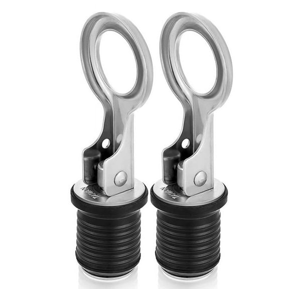 2Pcs Boat Plugs Snap Handle Drain Plug for 1 Inch Diameter Marine Twist Rubber