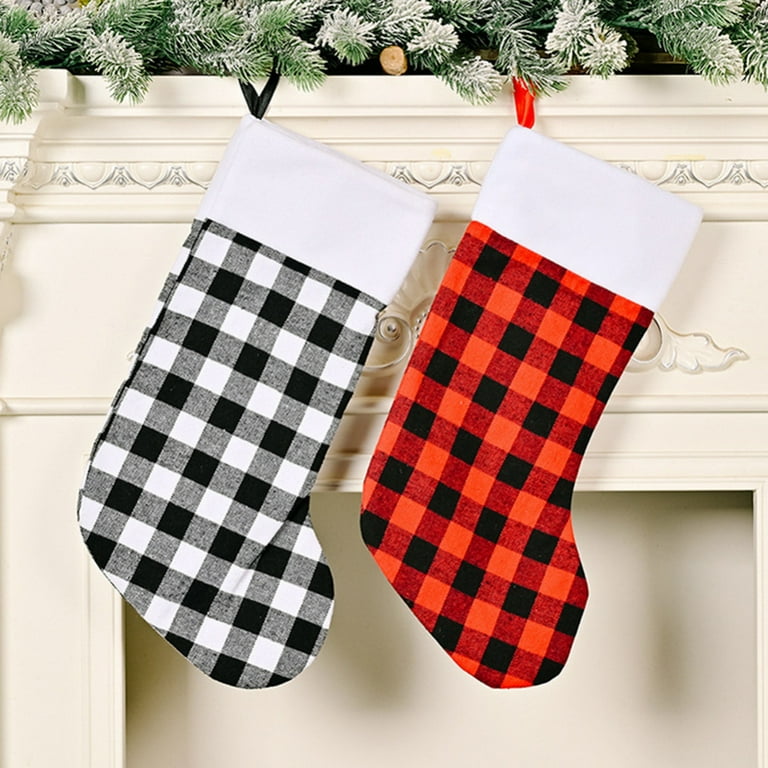 23” Red and Black Buffalo Plaid Stockings