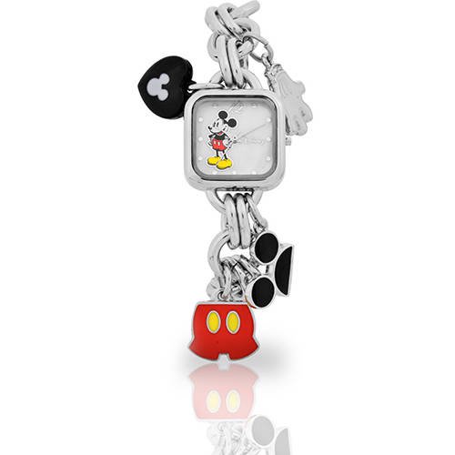 Minnie Mouse Women S Mickey Mouse Charm Bracelet Watch Silver Walmart Com Walmart Com