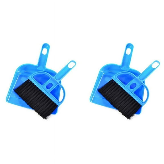 2X Mini Dust Pan and Brush Set for Guinea Pig Toys, Cleaner Hedgehog Supplies, Small Broom and Dust Dust
