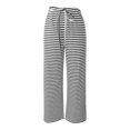 thumbnail image 4 of New&Trending!ChaoHeng Wide Legs Pants Women Clearance Women's Casual Striped Solid Color Pocket Elastic Waist Straight Leg Pants Long Pants, 4 of 6