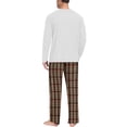 thumbnail image 7 of VV AVEORS Christmas Pajamas For Men Cotton Plaid Pajama Set Long Sleeve Pj Set Comfy Sleepewear Crew Neck Pajama With Pants Red XL, 7 of 7
