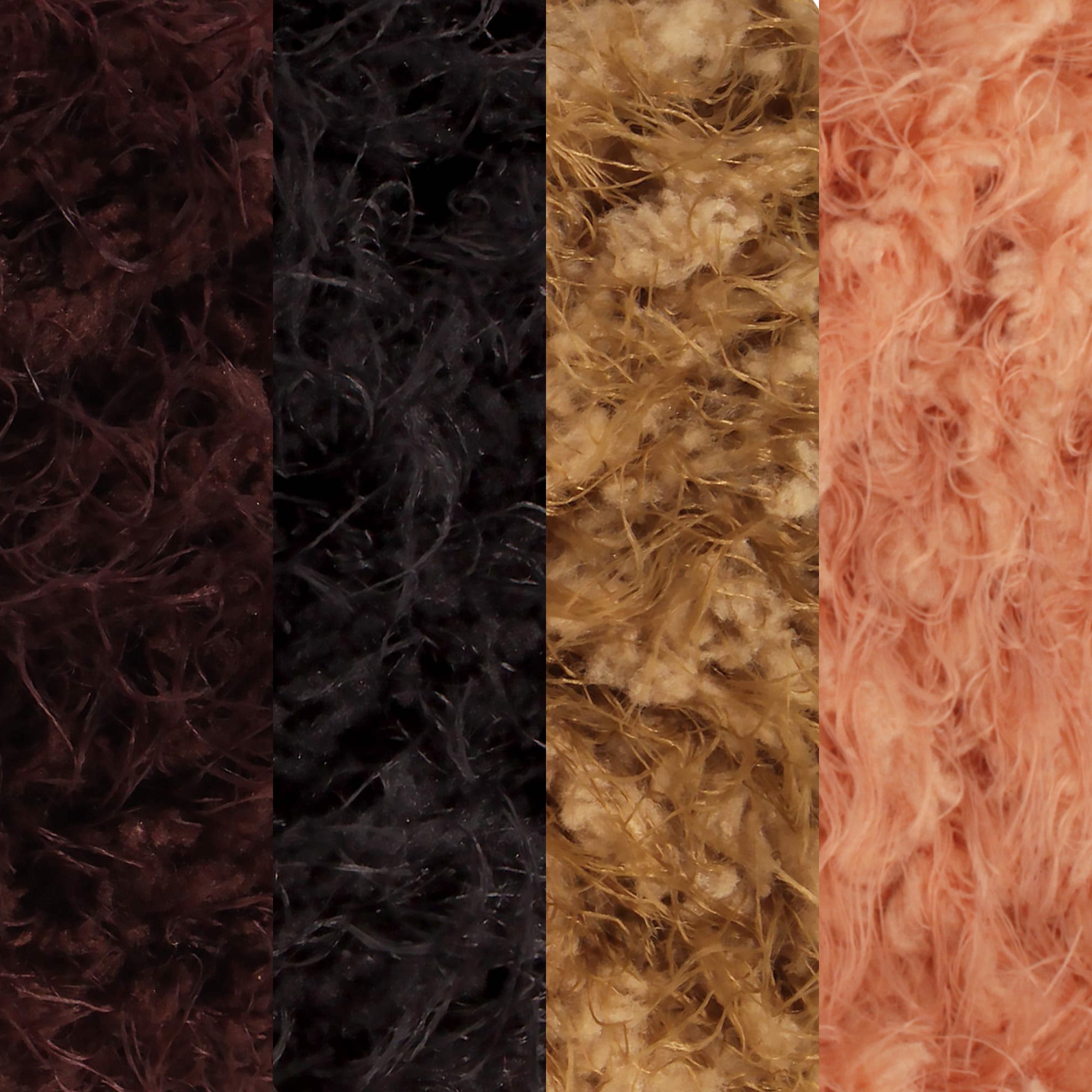 JubileeYarn Baby Bear Faux Fur Yarn - 100g/Skein Chunky Weight Polyester - Shades of Brown - 4 Skeins