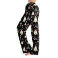 thumbnail image 2 of WTOBBY Women's Anime Print Pajama Pants, Casual Sleepwear with Drawstring Elastic Waist, Comfortable Straight Leg Design for Yoga and Holiday Christmas Print for Home Use,Navy L, 2 of 7