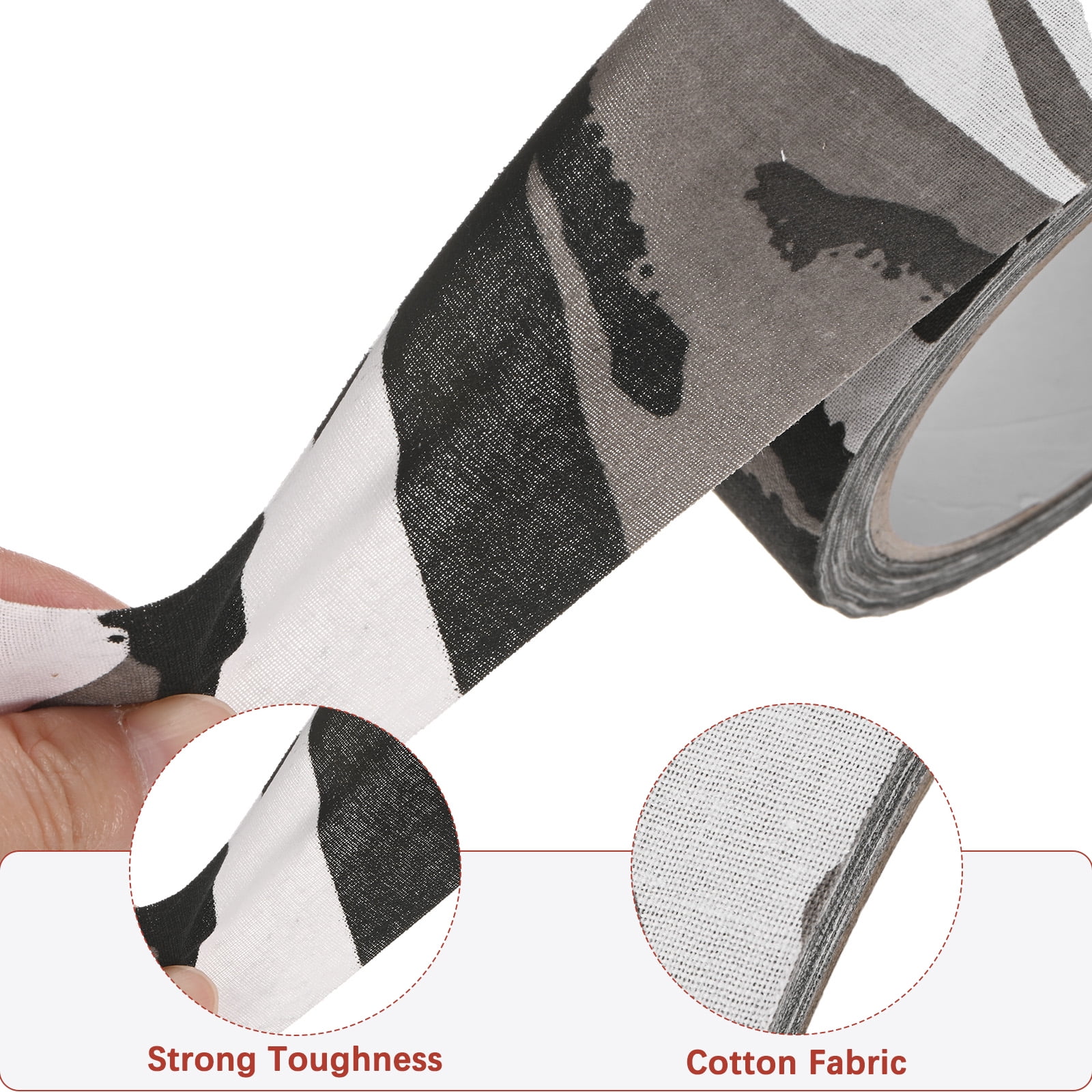 Uxcell 2.0IN x 10.94Yards Camouflage Tape [2PCS] - Self Adhesive Camo Tape for Outdoor Camping & Hunting - [Black+White]
